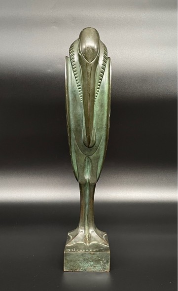 Антикварная скульптура «Аист Марабу»