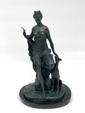 Antique sculpture "Diana with a dog"