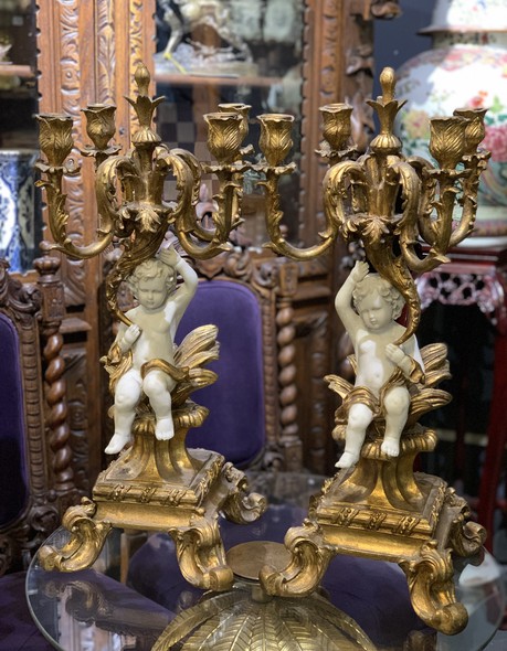 Antique couples candelabra