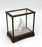 Ship model in a glass box