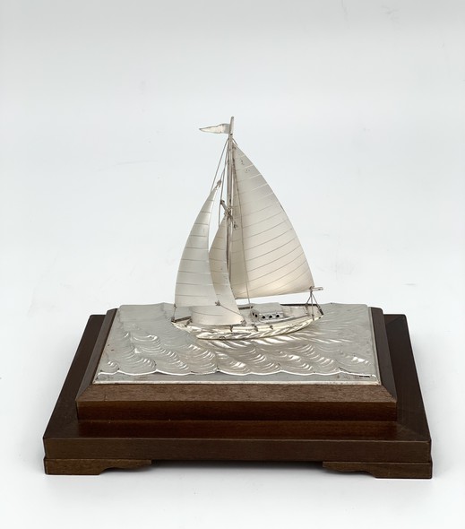 Ship model in a glass box