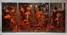 Винтажное настенное панно
"Золотые рыбки"