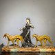 Антикварная скульптура «Девушка с борзыми»