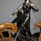 Антикварная скульптура «Девушка с борзыми»