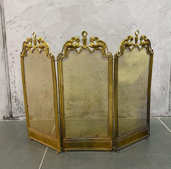 Antique fireplace screen