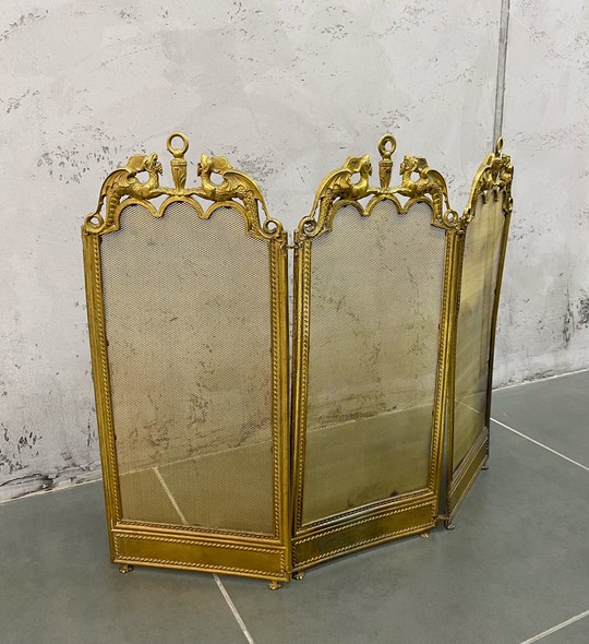 Antique fireplace screen