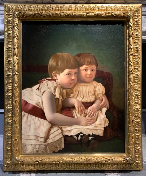 Антикварная картина "Дети"