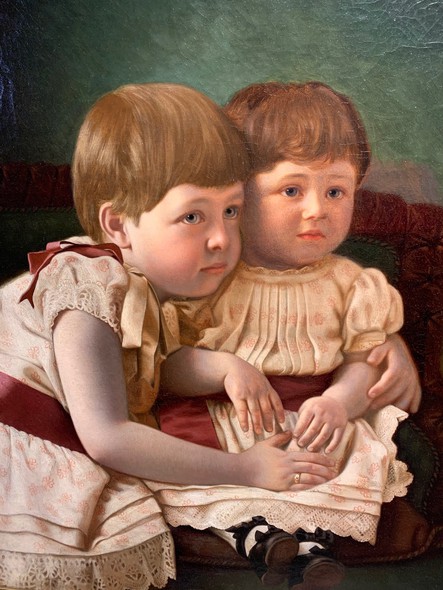 Антикварная картина "Дети"