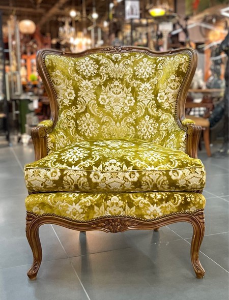 Yellow best sale antique chair