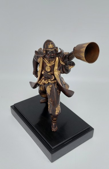 Antique okimono "Samurai with a lantern"