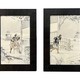 Antique pair panels "Samurai", Japan