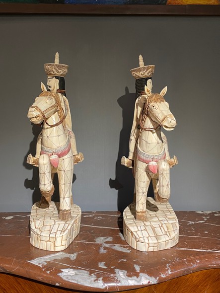Antique pair sculptures