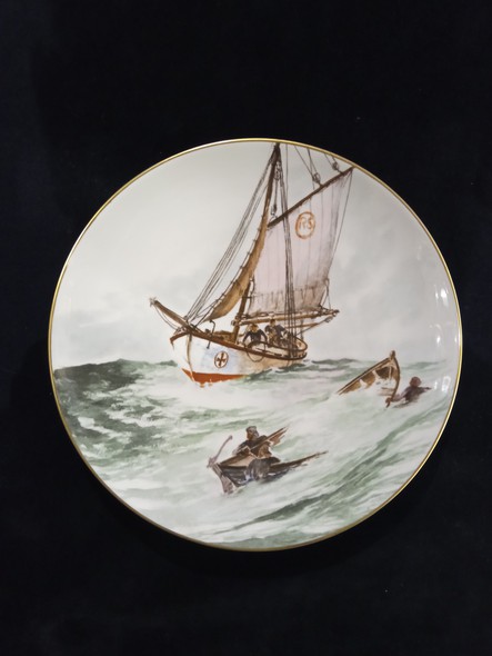 Antique hanging plates "Ships"