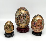 Antique set of three eggs