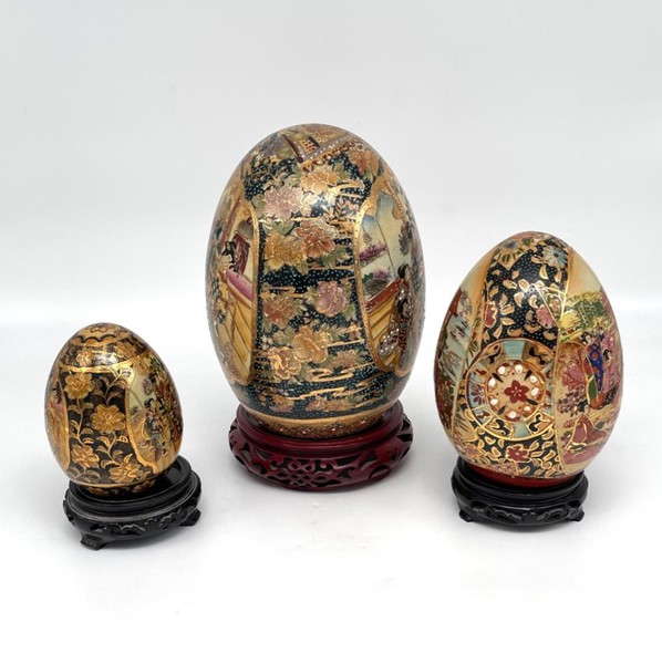 Antique set of three eggs