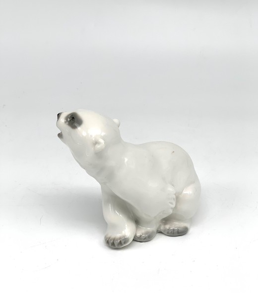 Винтажная статуэтка «Белый медведь» ЛФЗ