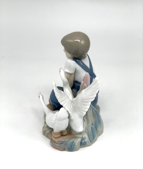 Vintage figurine "Boy with geese"