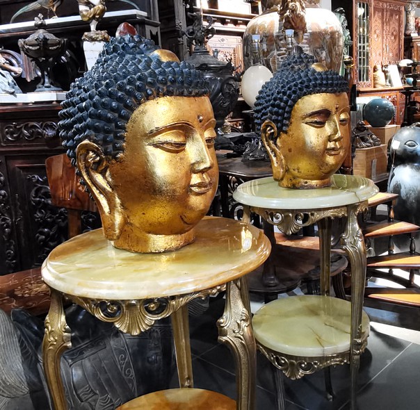 Vintage paired sculptures "Buddha"