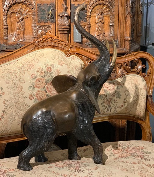 Антикварная бронзовая скульптура «Слон»
