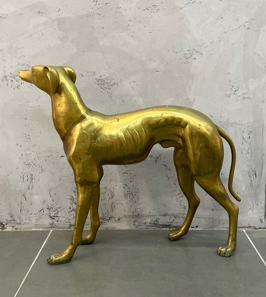 Антикварная скульптура «Собака Борзая»