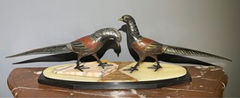 Antique sculpture composition "Pheasants"