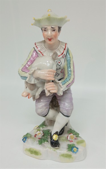 Antique figurine "Boy with a pig", Dresden
