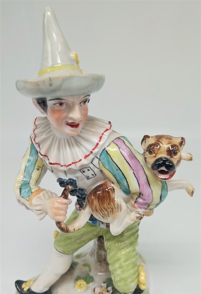 Антикварная статуэтка «Мужчина с собакой», Дрезден