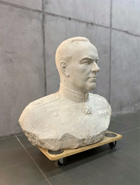 Antique marble sculpture of General Zhukov