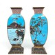 Japanese pair vases in yusen-sippo technique