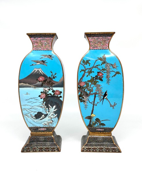 Японские парные вазы  «Журавли»