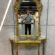 Antique console with mirror