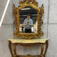 Antique console with mirror