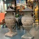Antique pair of flowerpots