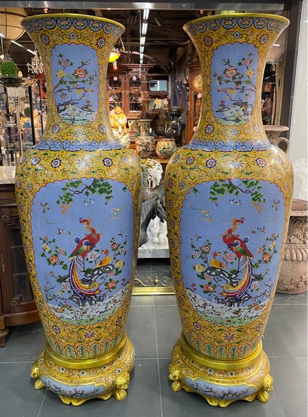 Antique cloisonne vases, China