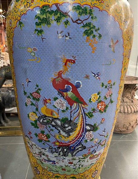 Antique cloisonne vases, China