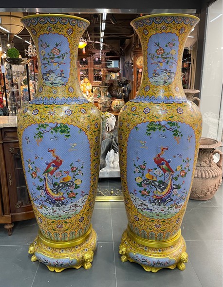 Antique cloisonne vases, China