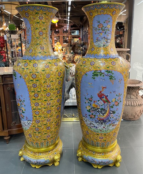 Antique cloisonne vases, China