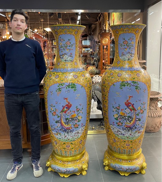Antique cloisonne vases, China