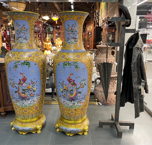 Antique cloisonne vases, China