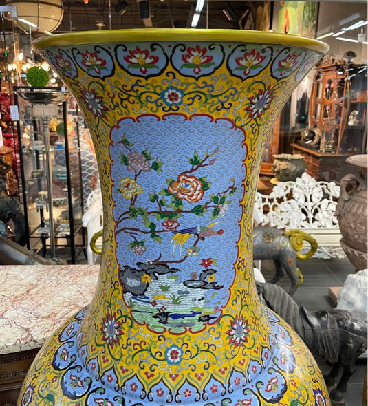 Antique cloisonne vases, China