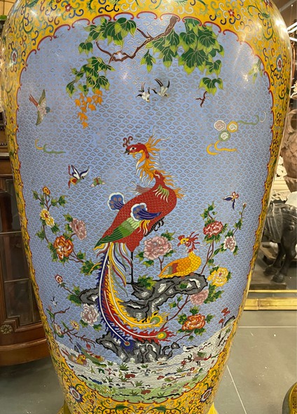 Antique cloisonne vases, China