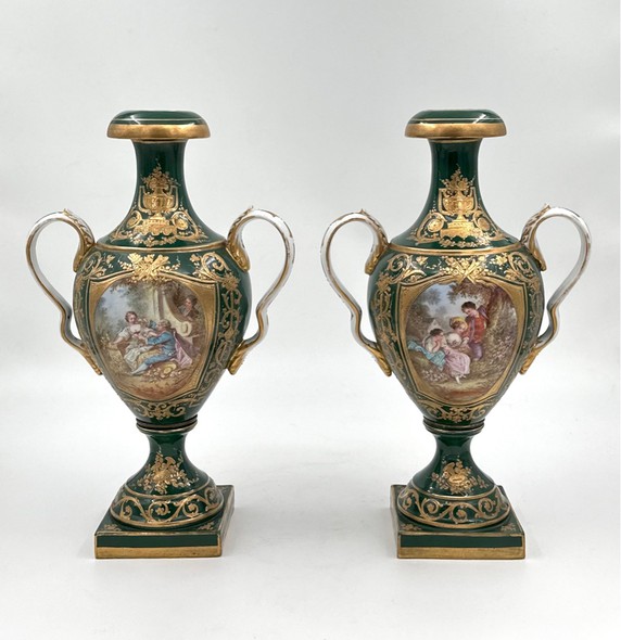 Antique paired vases, Limoges