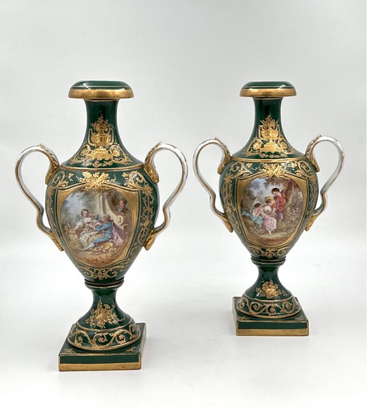 Antique paired vases, Limoges