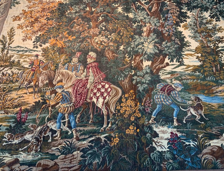 Antique tapestry "Hunting"