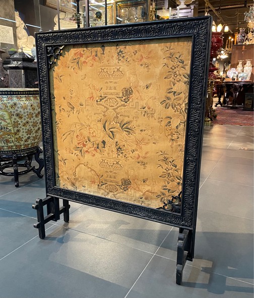 Antique screen for fireplace portal
