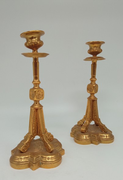 Antique twin candlesticks