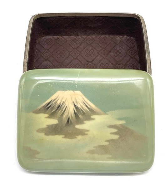 Антикварная шкатулка "Гора Фудзи", клуазоне