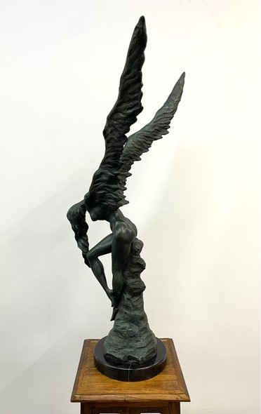 Antique sculpture "Girl with wings"