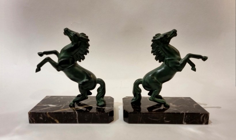 Antique bookends "Horses"