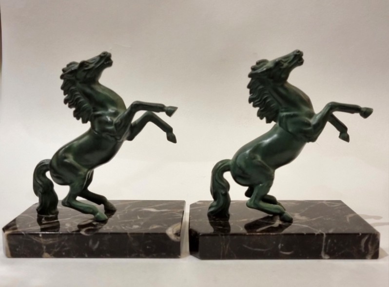 Antique bookends "Horses"